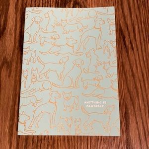 Green inspired notebook with dogs, 6 1/2*8 1/2 inches, light blue